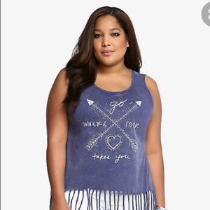 Tank top with fringe